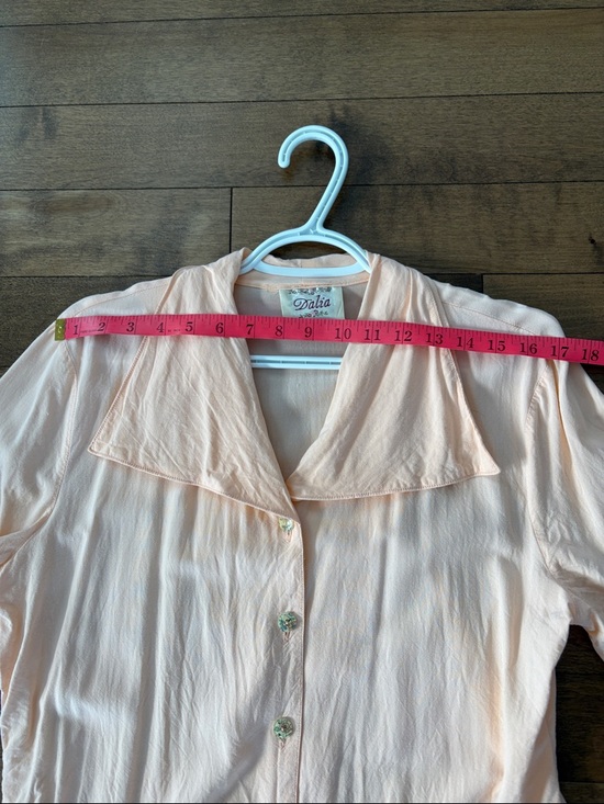 Vintage Dalia Peach Button-Front Two-Piece Skirt with Pockets - Picture 5 of 11